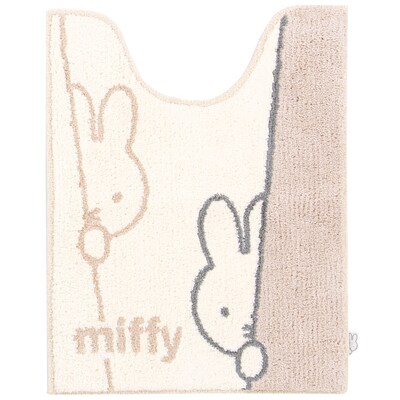 【ミッフィー/miffy】ひょっこりデザインのトイレマット(単品・セット)「ミッフィー」