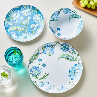 【アボードホームウェア/ABODE HOMEWARES 】割れにくい樹脂製プレート/ボウル「ハナ・イカット」【食洗機対応】