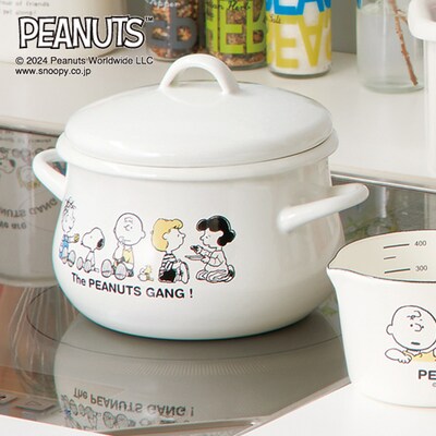 【ピーナッツ/PEANUTS】ホーローの両手鍋(16cm)「スヌーピー」